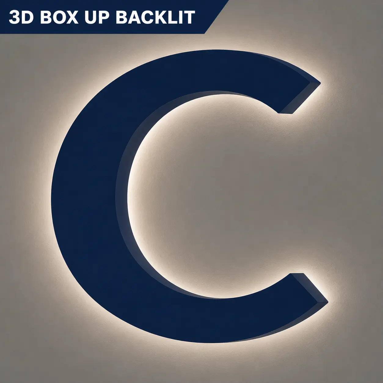 3D logo signage with backlit LED illumination for corporate branding and commercial displays in Malaysia