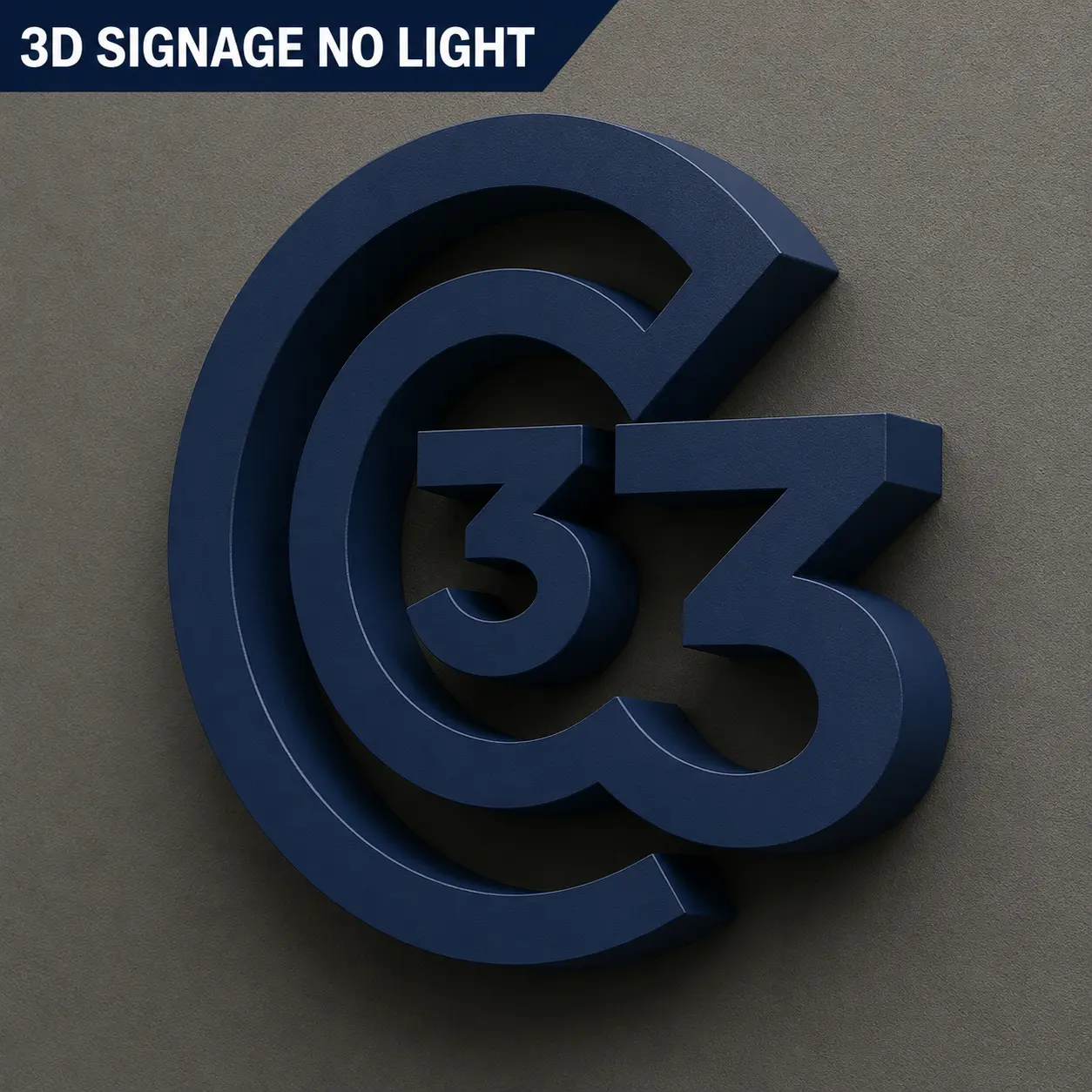 3D signage without lighting for office branding, retail displays, and commercial signage in Malaysia