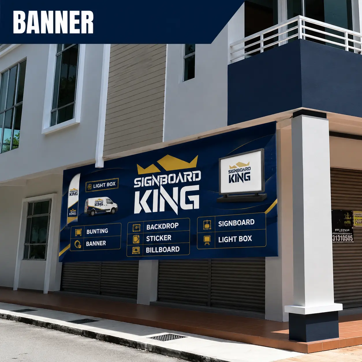 Custom banner printing for business promotions, commercial advertising, event branding, and outdoor marketing in Malaysia