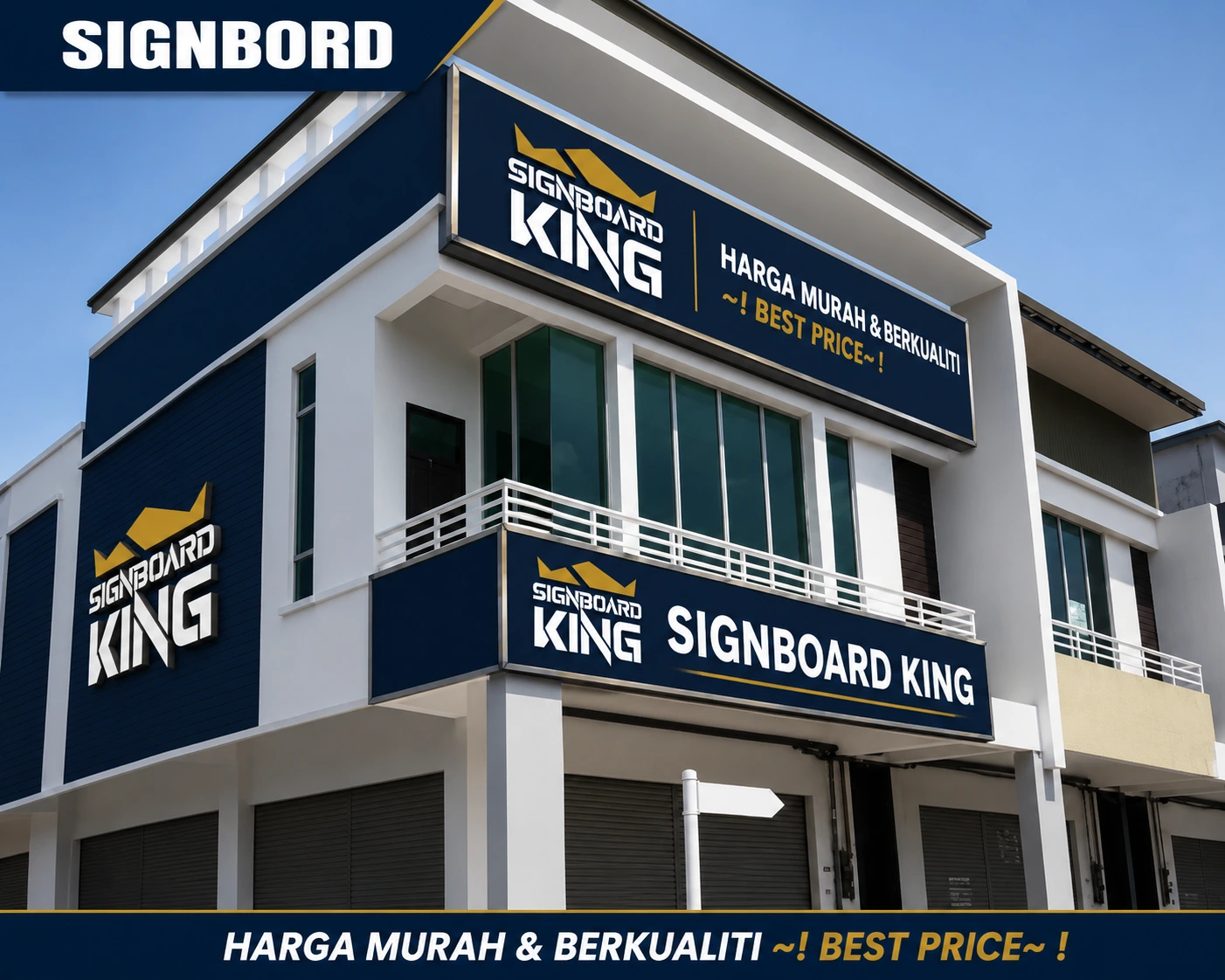 Horizontal signboard for shopfront branding, commercial advertising, and business signage in Malaysia