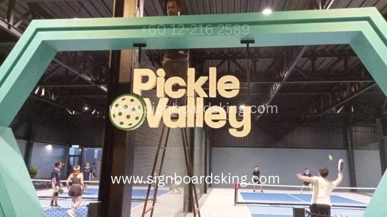 3D Box Up signboard for Pickle Valley with modern premium branding and custom outdoor signage design