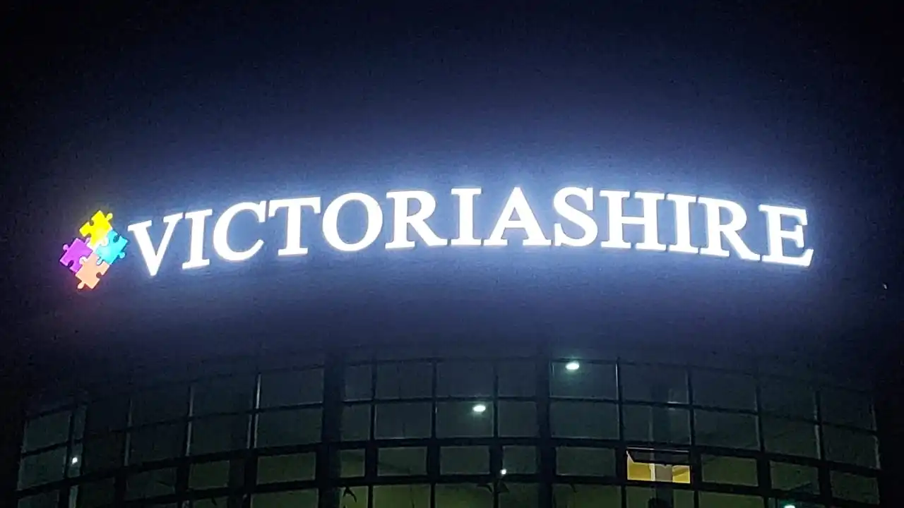 3D box up with light frontlit signboard for Victoria Shire building facade with LED lighting in Malaysia