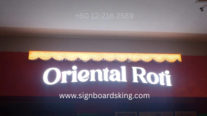 3D Frontlit Signboard Installation for Oriental Roti