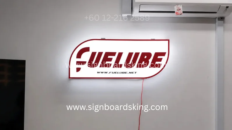 Lightbox signboard for Fuelube with bright LED lighting and modern commercial branding design  Title Attribute: