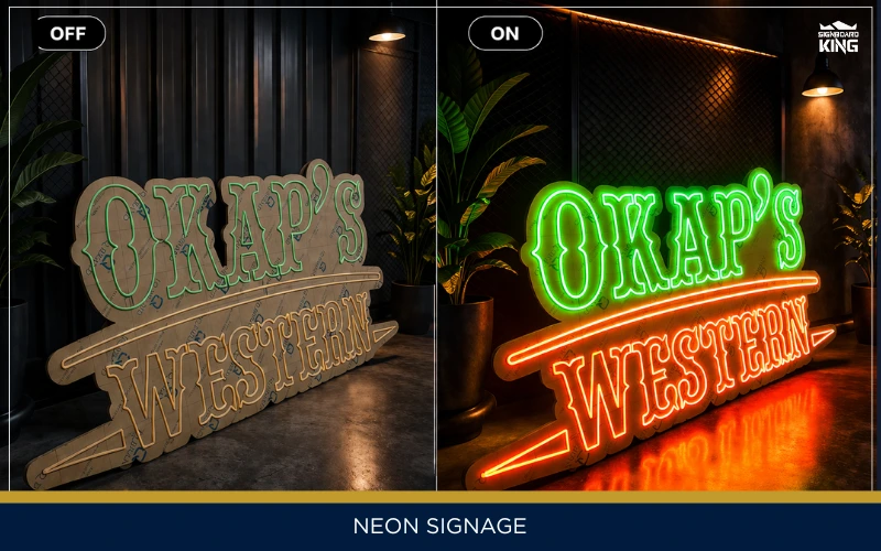 Custom Neon Signage Malaysia for shopfront and business branding with bright LED neon lighting by Signboard King